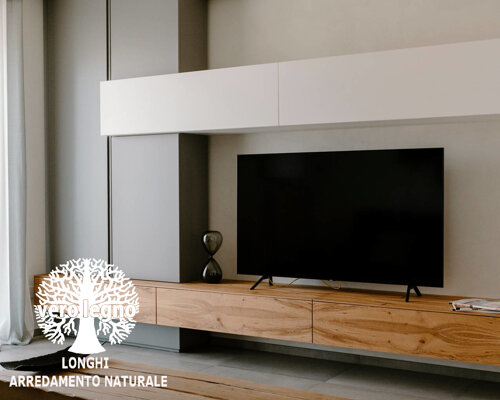 PARETE GIORNO LIVING MILANO IN LEGNO NATURALE E LACCATO PARETE GIORNO LIVING MILANO IN LEGNO NATURALE E LACCATO